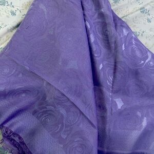 New sparkly floral purple square scarf 56 x 56 in